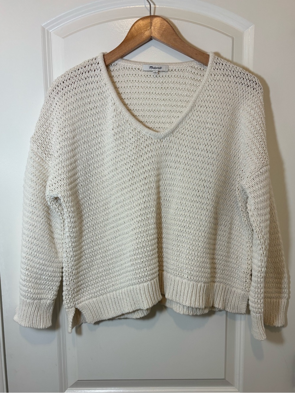 Madewell Open-Knit V-Neck Sweater